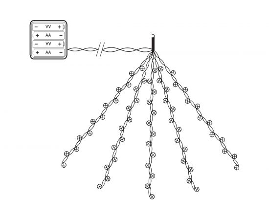 Гирлянда FERON CL53 на елку, 200 LED теплый белый, 10 веток 20 лампочек, 2м + 1м шнур, IP20 32985 – изображение 7