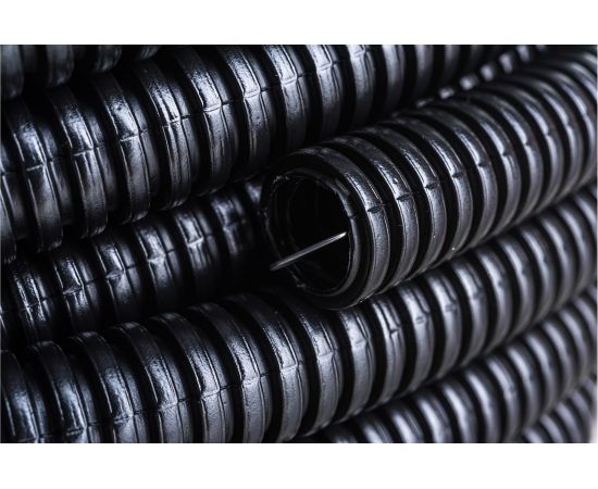 Легкая гофротруба УРАЛ ПАК ПНД 20 мм с протяжкой черная, м ГФ-1100020-100 – изображение 8