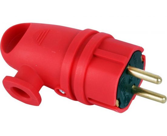 Каучуковая разборная угловая евровилка Volsten Sb2-PZ Red, красная с заземлением модель В16-002 14431 