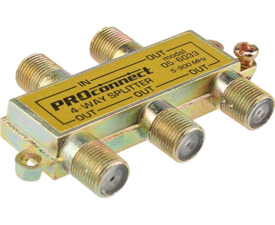 Делитель ТВ PROconnect на 4 выхода F разъём 5-900 МГц 05-6033 