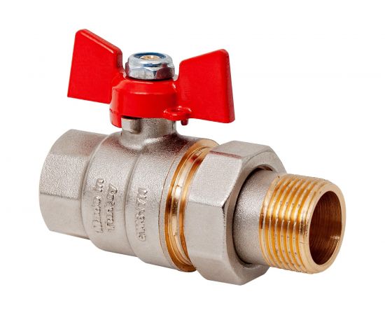 Шаровой кран с полусгоном американкой KALDE 3/4, ручка бабочка 0KV4833 