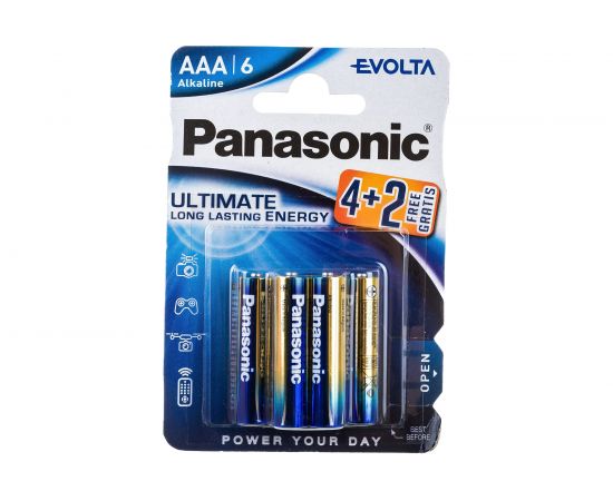 Элементы питания Panasonic LR03 EVOLTA BL6 4+2 6172 