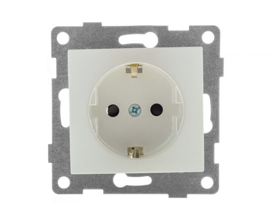 Механизм розетки GUSI ELECTRIC 1-ой с заземление, с защитной шторкой, СУ, 16А, 250В, жемчуг С10Р4-028 