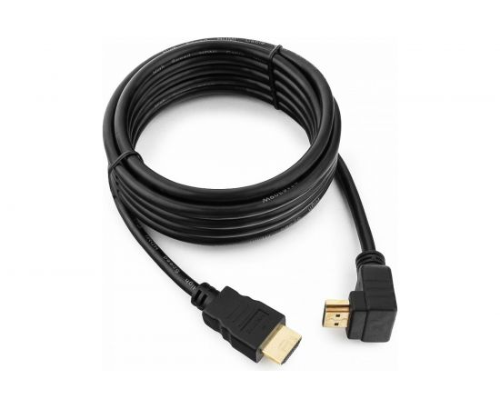 Кабель HDMI Cablexpert 3.0 м v1.4 19M/19M угловой разъем черный CC-HDMI490-10 