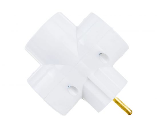 Разветвитель Bylectrica трехместный, крест, с заземляющим контактом, РВ16-377 