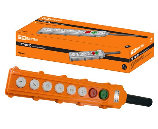 Пульт управления TDM ПКТ-60ПС, с фиксатором, Стоп, вверх, вниз, влево, вправо, вперед, назад SQ0706-0009 