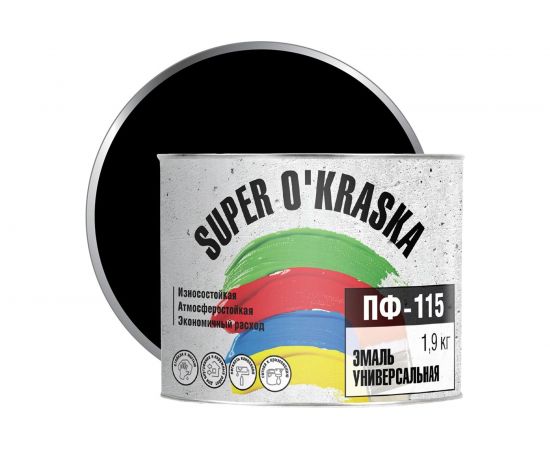Эмаль super maler ПФ-115 Черный 1,9кг Лк-00005663 