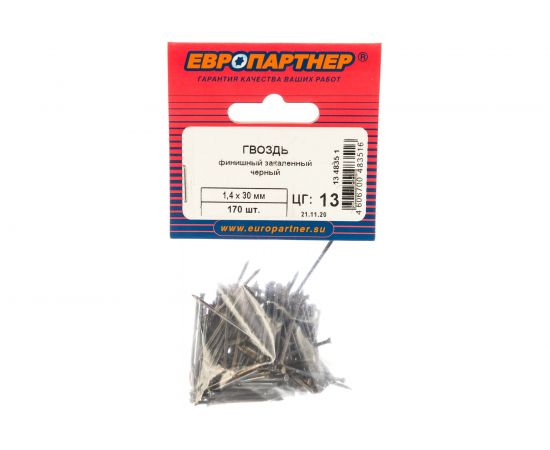 Закаленный финишный гвоздь ЕВРОПАРТНЕР черн. 1,4х30 170шт. 13 4835 1 – изображение 2