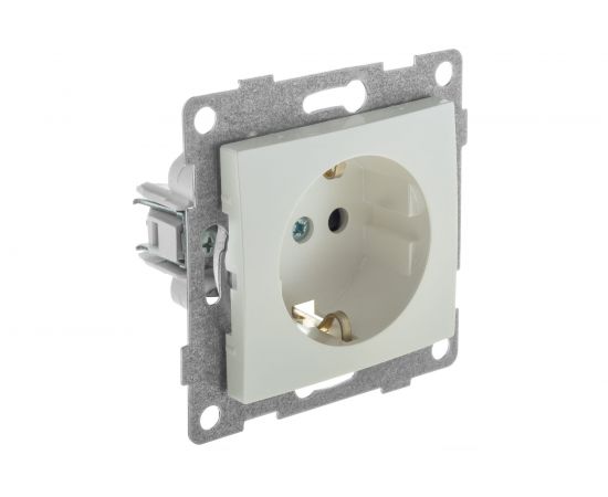 Механизм розетки GUSI ELECTRIC 1-ой с заземление, с защитной шторкой, СУ, 16А, 250В, жемчуг С10Р4-028 – изображение 2