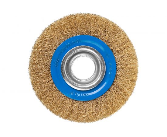 Щетка дисковая ПРОФЕССИОНАЛ (150х32 мм; 0.3 мм; витая стальная латунированная проволока) для точильно-шлифовального станка Зубр 35186-150_z01 – изображение 2