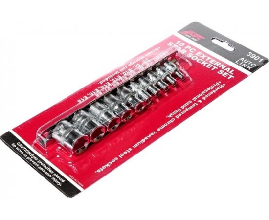 Набор торцевых головок TORX 1/4""-3/8"", E4-E18, 10 шт. JTC 3901 – изображение 2