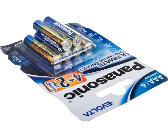 Элементы питания Panasonic LR03 EVOLTA BL6 4+2 6172 – изображение 2