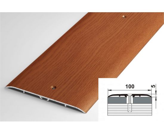 Порог прямой алюминиевый (100 мм; 0.9 м; декоративный; вишня) Лука 00000002227 – изображение 2