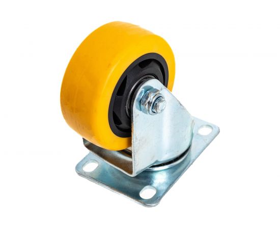Набор из 4-х поворотных колес - желтый поливинилхлорид PVC диаметром 75 мм MOVERPLAT 75-PVCx4 – изображение 3