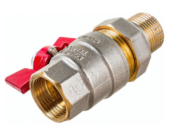 Шаровой кран с полусгоном американкой KALDE 3/4, ручка бабочка 0KV4833 – изображение 3