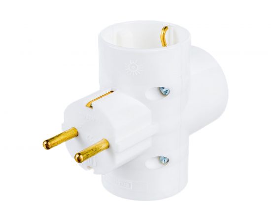 Разветвитель Bylectrica трехместный, крест, с заземляющим контактом, РВ16-377 – изображение 3