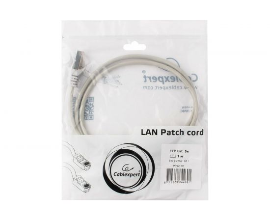 Патч-корд Cablexpert FTP PP22-1m кат.5e, 1м, литой, многожильный серый PP22-1M – изображение 3