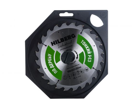 Диск пильный по дереву Industrial (190х30 мм; 24Т; тонкий рез) Hilberg HWT190 – изображение 3