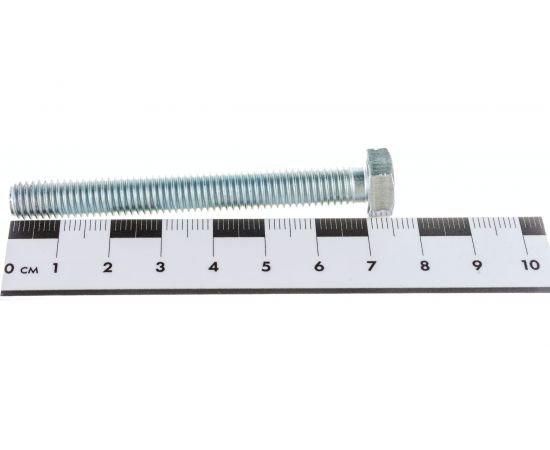 Болт Стройметиз М8х70 DIN 933, класс прочности 5.8, цинк уп. 2 шт 3011711 – изображение 4