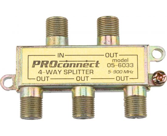 Делитель ТВ PROconnect на 4 выхода F разъём 5-900 МГц 05-6033 – изображение 4