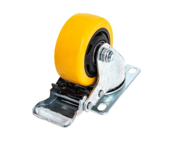 Набор из 4-х поворотных колес - желтый поливинилхлорид PVC диаметром 75 мм MOVERPLAT 75-PVCx4 – изображение 5