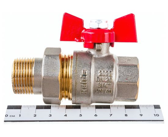Шаровой кран с полусгоном американкой KALDE 3/4, ручка бабочка 0KV4833 – изображение 5