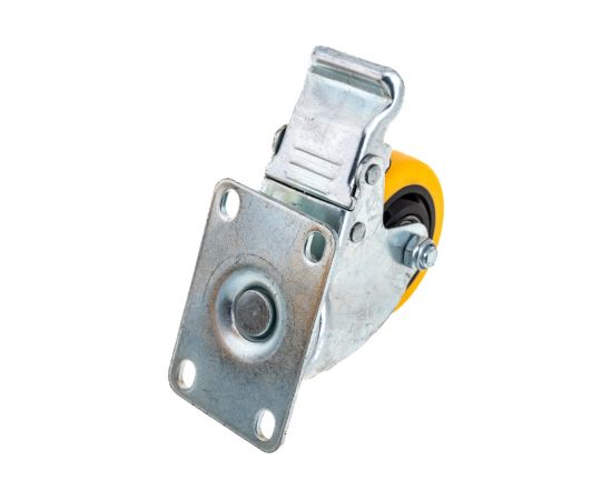 Набор из 4-х поворотных колес - желтый поливинилхлорид PVC диаметром 75 мм MOVERPLAT 75-PVCx4 – изображение 6