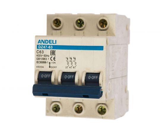 Автоматический выключатель ANDELI DZ47-63/3P 32A 4.5kA х-ка C ADL01-095 