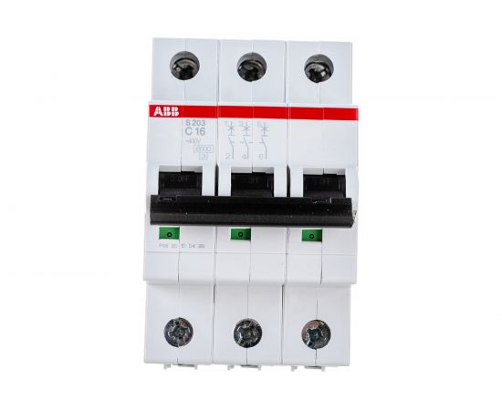 Автомат модульный ABB 3п C S203 6кА 16А 2CDS253001R0164 