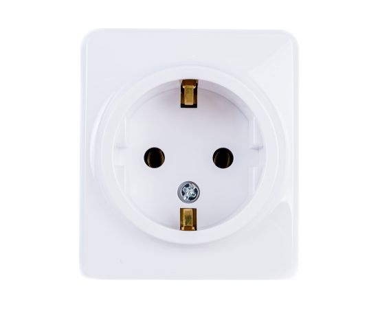 Розетка ЭРА 11-2203-01 2P E Schuko, 16A-250В, IP20, открытой установки, Эксперт, белый Б0020685 