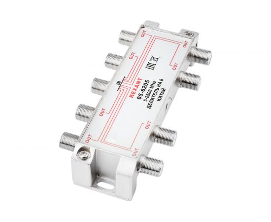 Делитель REXANT, ТВ х 8 под F разъём 5-2500 МГц СПУТНИК 05-6205 
