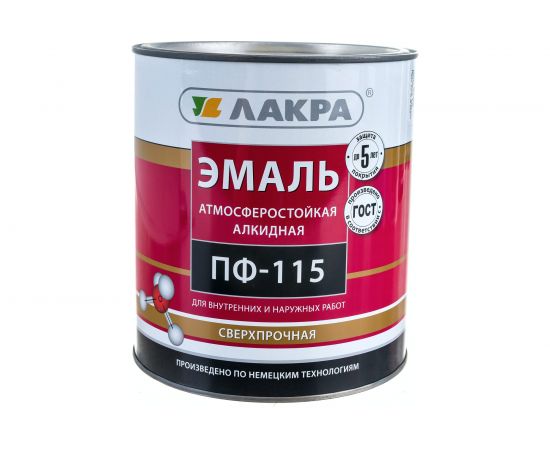 Эмаль Лакра ПФ-115 белая матовая, 3 кг 90000698908 