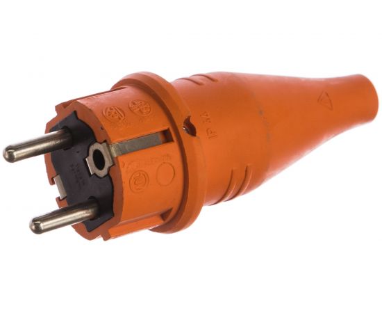 Резиновая вилка с мультизаземлением ABL IP44 16A 2P+E 250V, оранжевый 1419170 