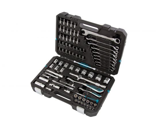 Набор инструментов GROSS 82 предметов, 120 зубьев, CrV, 1/4, 1/2 14149 