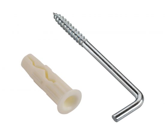 Дюбель ЕВРОПАРТНЕР MULTI 8 + крюк-шуруп, L-образный, d4,1 х L60 ZN 8 шт. RB2 0159 