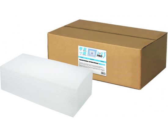 Бумажное полотенце 1-2-Pro 1 слой, ЭКОНОМ Z-сложение, 23х21 см., 200 л., белый. целлюлоза ПБVЭ1-200 