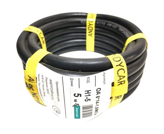 Шланг резиновый 3-х слойный маслобензостойкий ГОСТ 10362-2017 (6х14 мм; 16 атм.; бухта 5 м) Andycar H1-5 