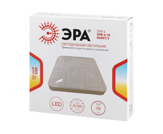 Потолочный светодиодный светильник ЭРА Классик без ДУ SPB-6-18 Nancy S 18Вт 4000К квадратный Б0051092 – изображение 11