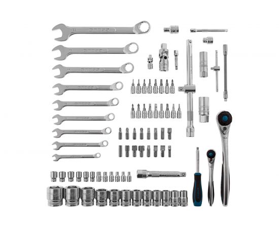 Набор инструментов GROSS 82 предметов, 120 зубьев, CrV, 1/4, 1/2 14149 – изображение 14