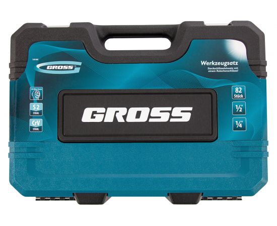 Набор инструментов GROSS 82 предметов, 120 зубьев, CrV, 1/4, 1/2 14149 – изображение 18