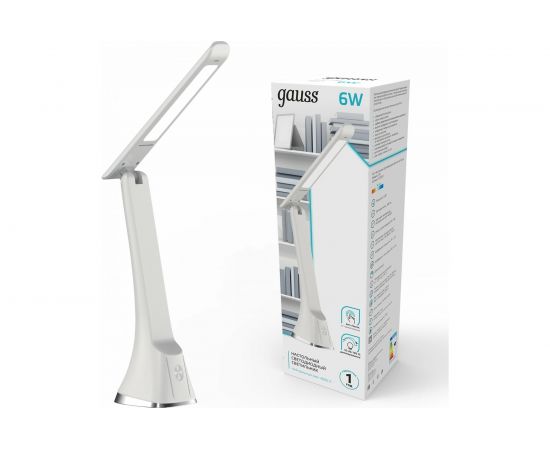 Настольный диммируемый светильник Gauss модель GTL203 6W 380lm 4000K 170-265V белый LED 1/20 GT2031 – изображение 2