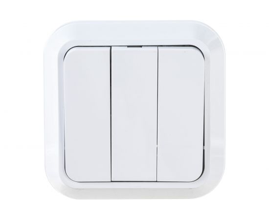 3-клавишный выключатель Makel Открытой проводки IP20 1 вход 3 выхода белый 451A5 – изображение 2
