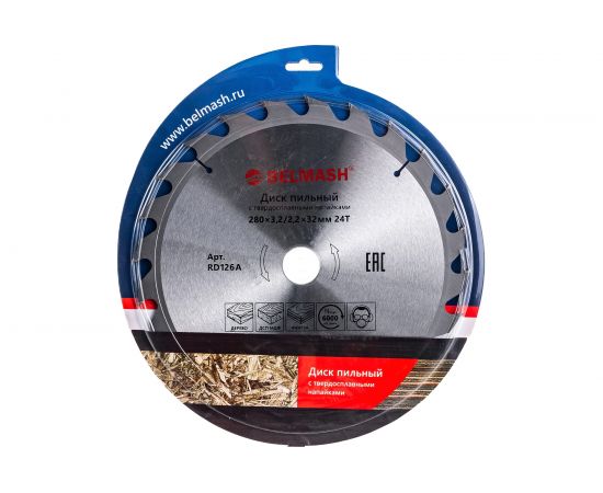 Диск пильный (280x3.2/2.2x32/30 мм; 24T) Белмаш RD126A – изображение 2