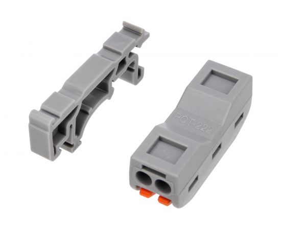 Проходная клемма REXANT с рычажком 2 полюса 0,08-4 мм2 с креплением на DIN-рейку серая 50 шт 07-5239 – изображение 2