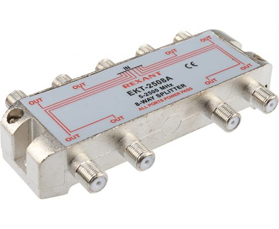 Делитель REXANT, ТВ х 8 под F разъём 5-2500 МГц СПУТНИК 05-6205 – изображение 2