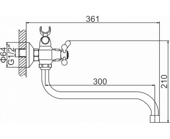 Смеситель для ванны LEDEME крест переключатель душа шаровый керамика L2208 65785 – изображение 2