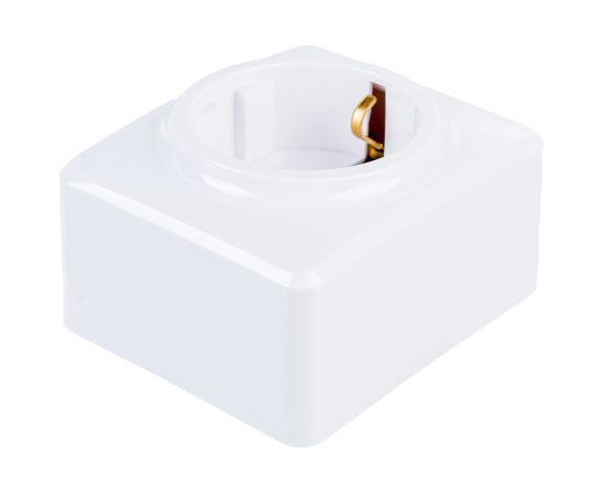 Розетка ЭРА 11-2203-01 2P E Schuko, 16A-250В, IP20, открытой установки, Эксперт, белый Б0020685 – изображение 3