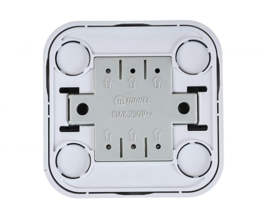 3-клавишный выключатель Makel Открытой проводки IP20 1 вход 3 выхода белый 451A5 – изображение 3