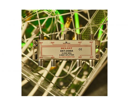 Делитель REXANT, ТВ х 8 под F разъём 5-2500 МГц СПУТНИК 05-6205 – изображение 3