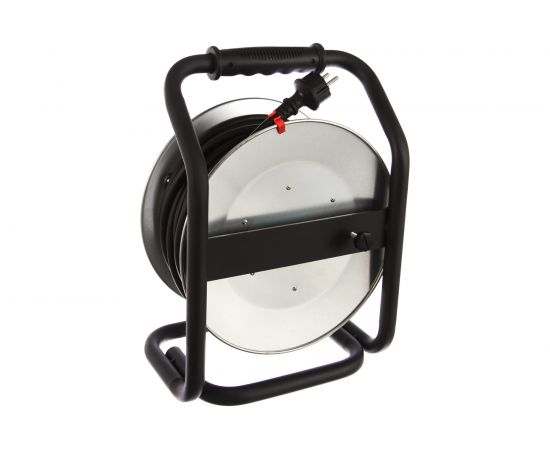 Удлинитель на металлической катушке Power Cube 4 розетки, с заземлением, IP44, 16А, 30м, резина, 3*2,5мм2 PC44801 – изображение 4